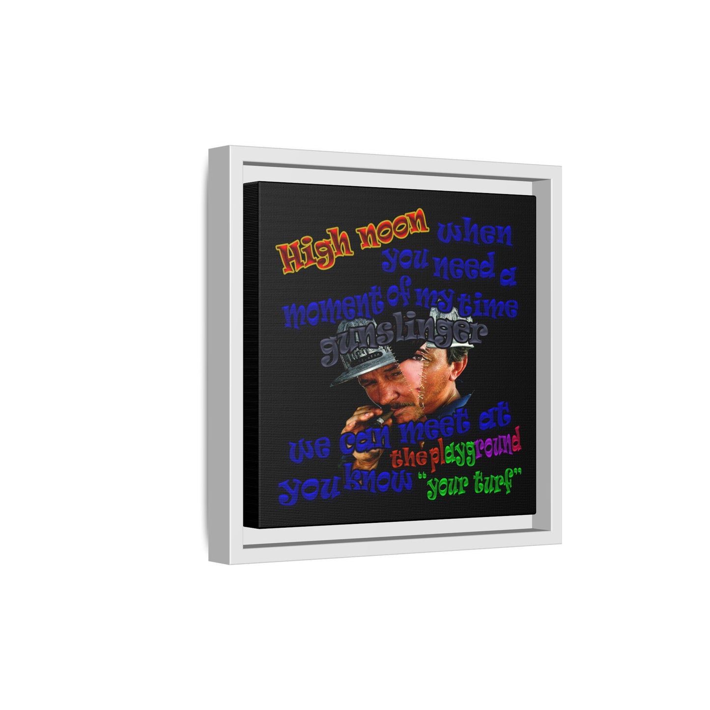 high noon - framed canvas art (black)