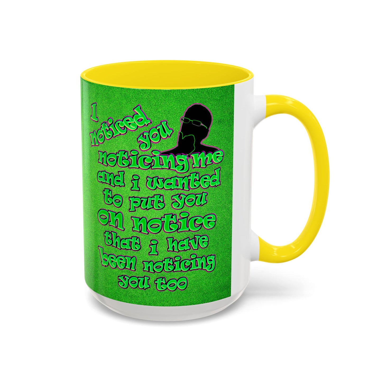 noticed you noticing - Accent Mug (green turf)
