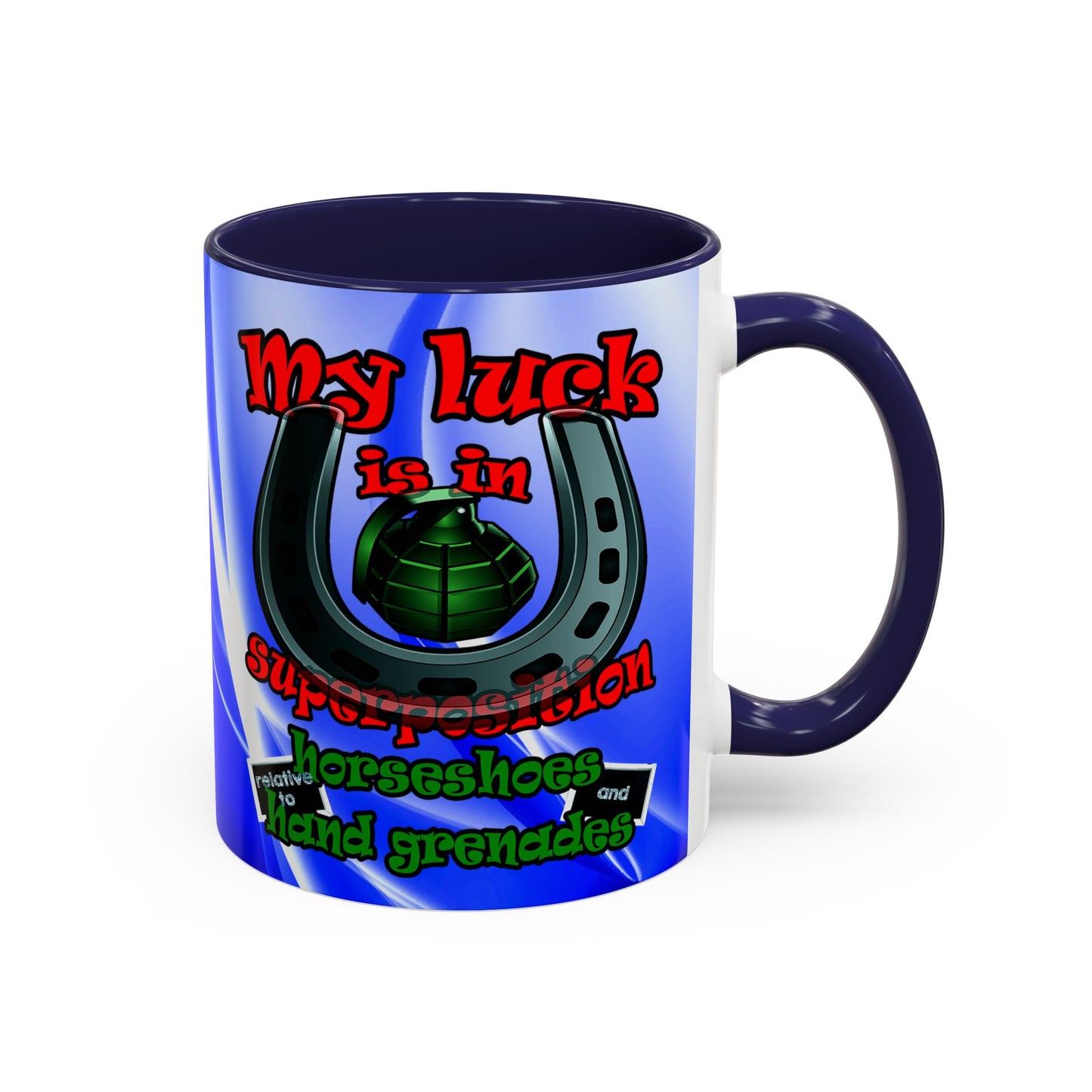 my luck - Accent Mug (blue-white wave)