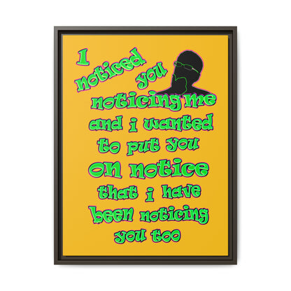 noticed you noticing - framed canvas art (yellow)