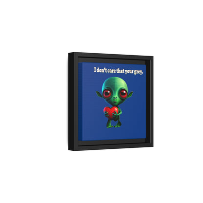 I don't care that your grey - framed canvas art (dark blue)