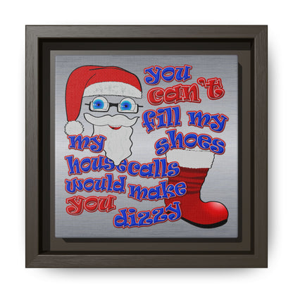 santa's shoes - framed canvas art (brushed nickel)