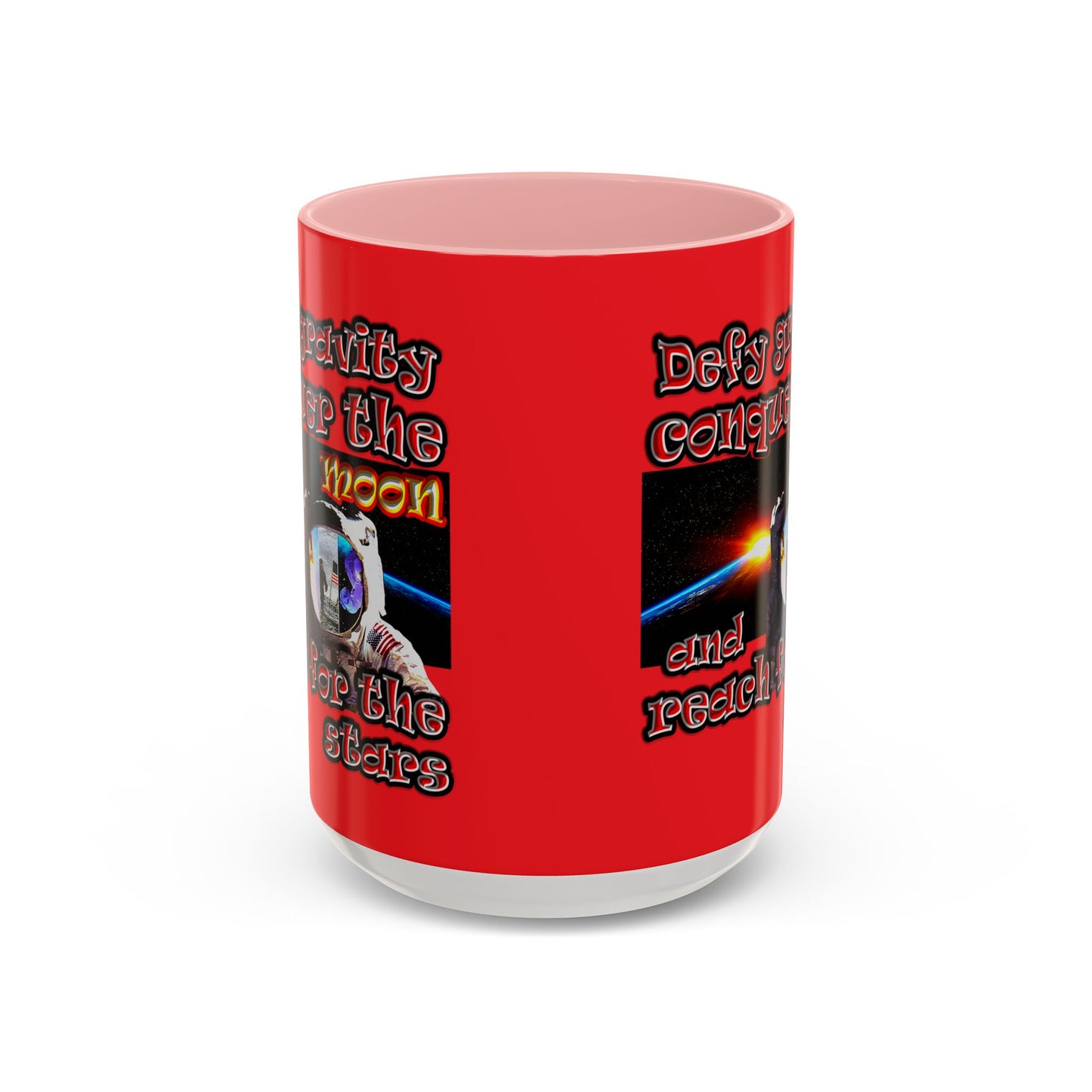 defy conquer reach - Accent Mug (red)