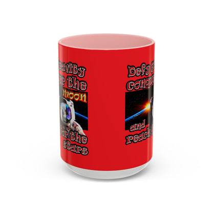 defy conquer reach - Accent Mug (red)