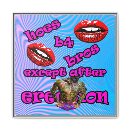 hoes b4 bros - framed canvas art (light blue-purple wave)