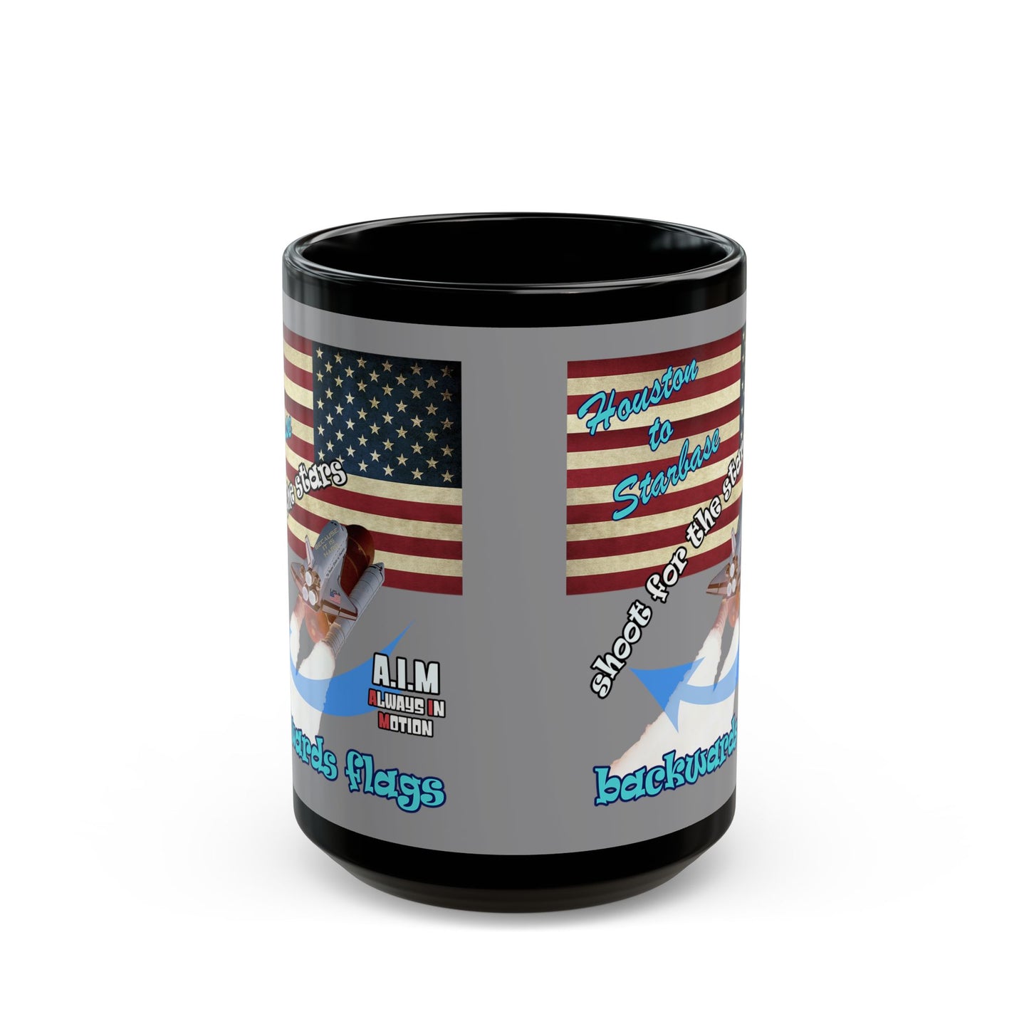 shoot for the stars - Black Mug (grey)