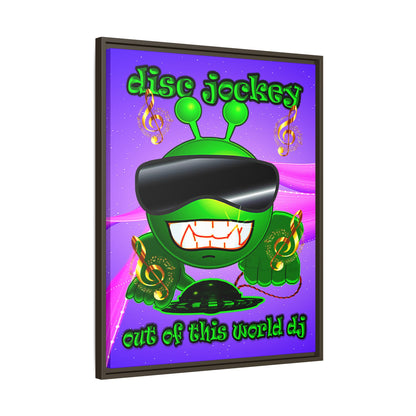 disc jockey - framed canvas art (purple-pink wave)