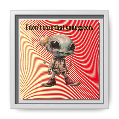 I don't care that your green - framed canvas art (yellow-orange wave)