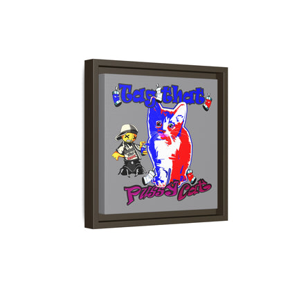 tag that - framed canvas art (grey)