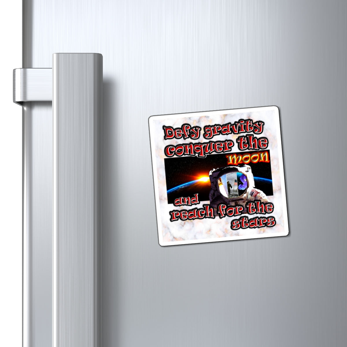 defy conquer reach - Magnets - (white marble)