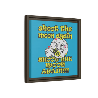 shoot the moon again - framed canvas art (turquoise)