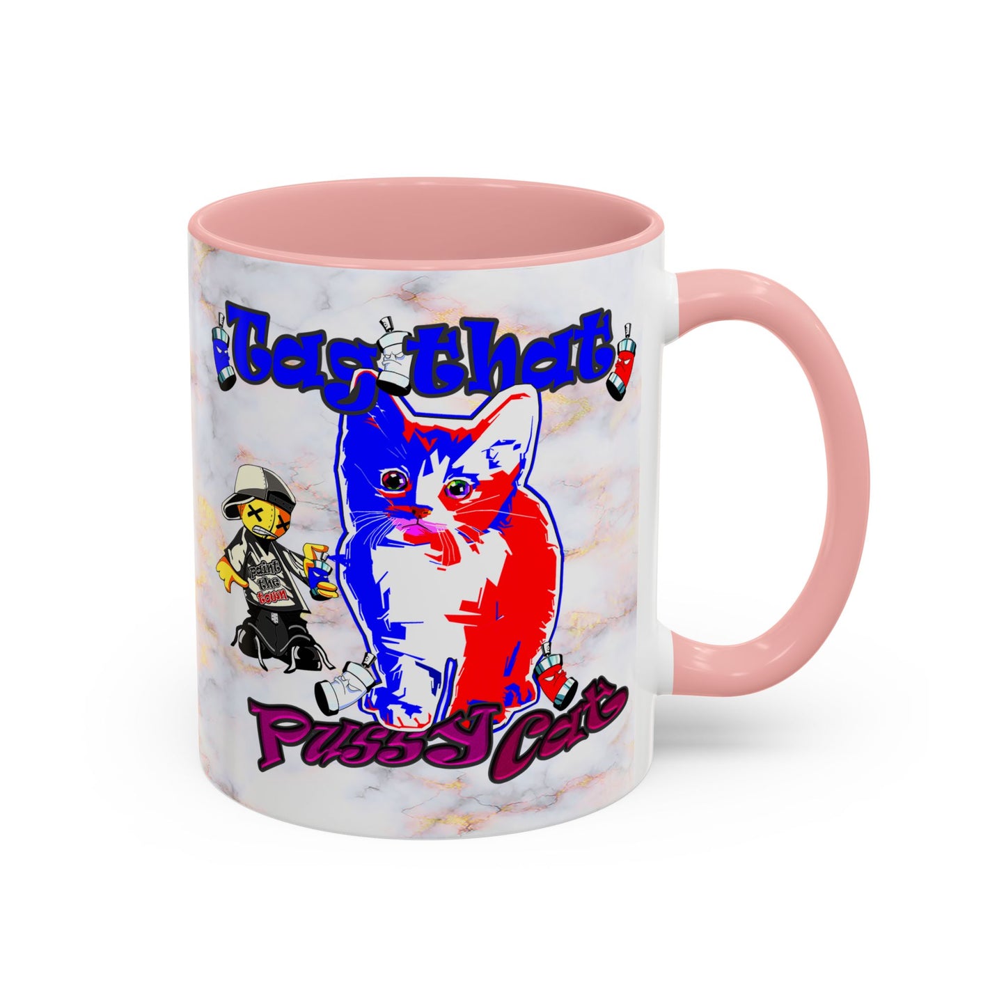tag that - Accent Mug (white marble)