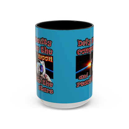 defy conquer reach - Accent Mug (turquoise)