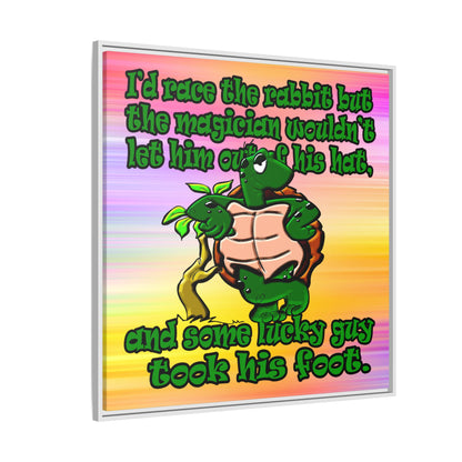 turtle race - framed canvas art (color blur)