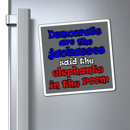 donkeys and elephants - Magnets - (dark grey)