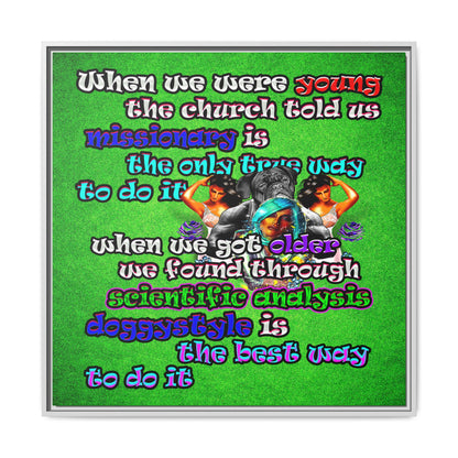 doggystyle - framed canvas art (green turf)