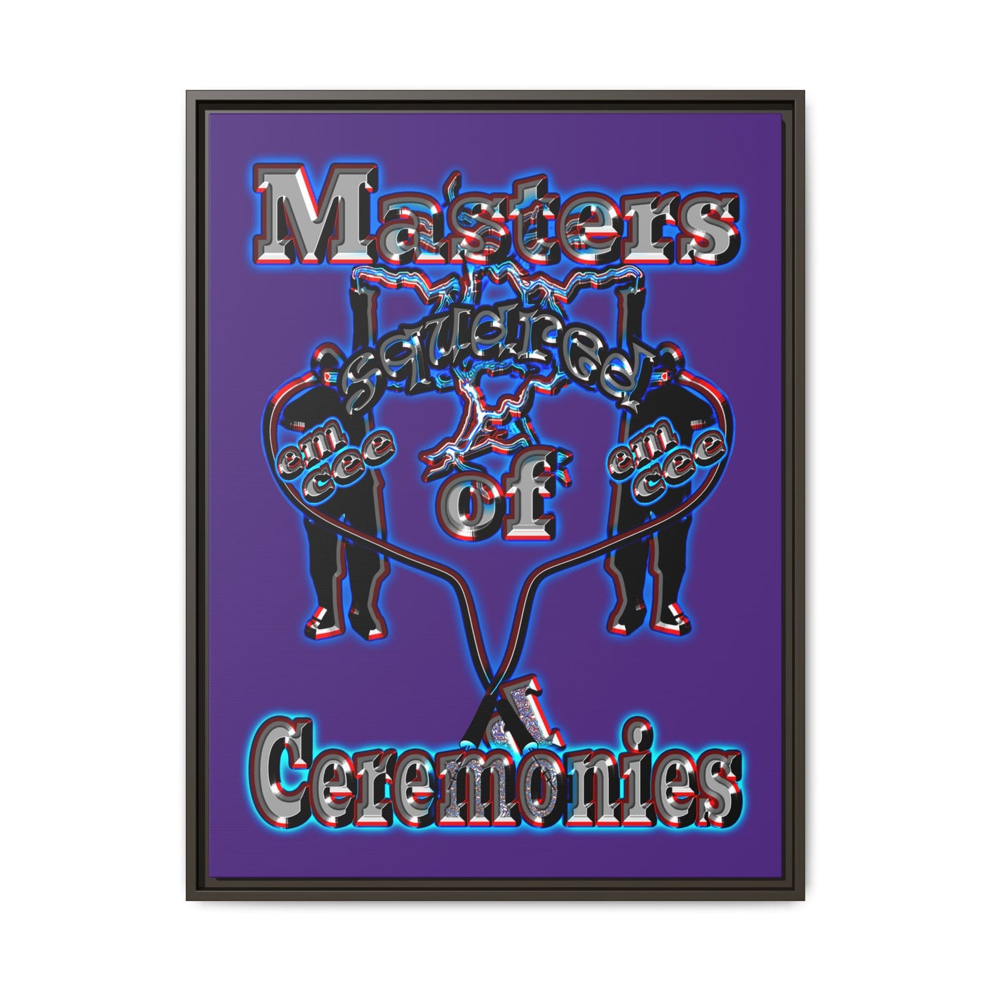 em cee squared - framed canvas art (purple)