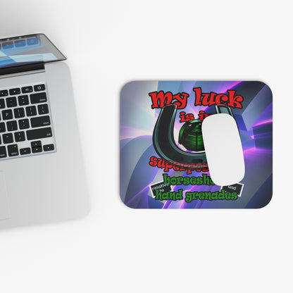 my luck - Mouse Pad (Rectangle) (grey-pink wave)