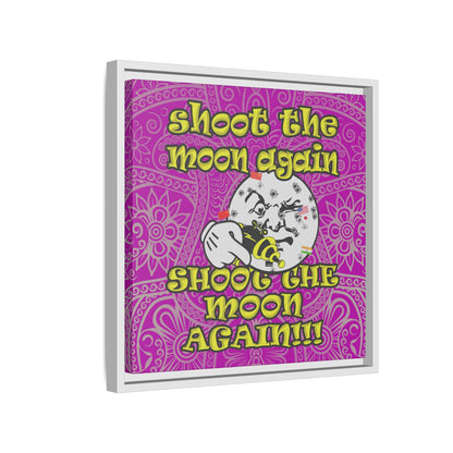 shoot the moon again - framed canvas art (pink swirl)