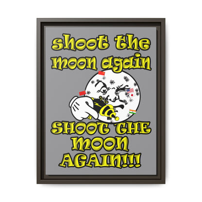 shoot the moon again - framed canvas art (grey)