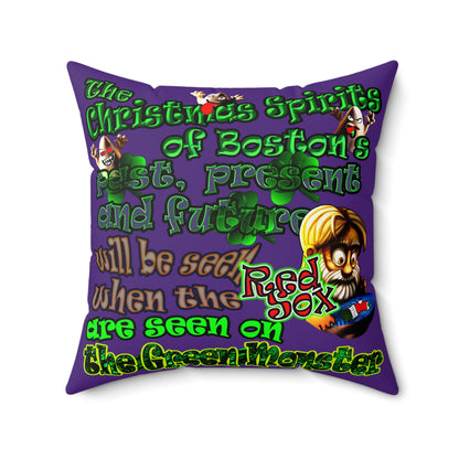 christmas spirits of boston - Faux Suede Square Pillow - (purple)
