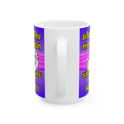 shoot the moon again - White Mug (purple-pink wave)