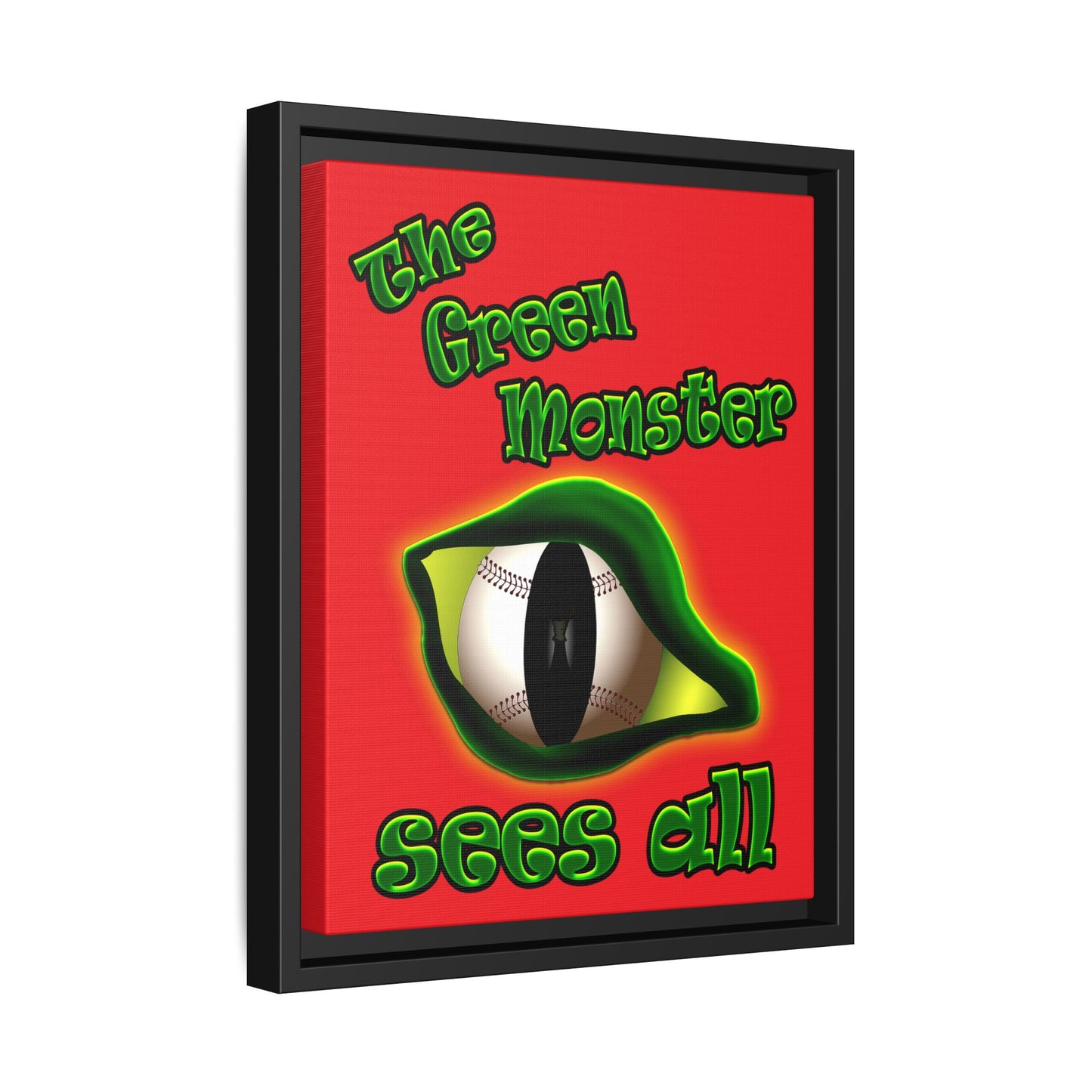 green monster - framed canvas art (red)