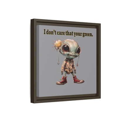 I don't care that your green - framed canvas art (grey)