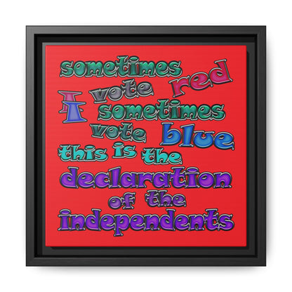 declaration of the independents - framed canvas art (red)