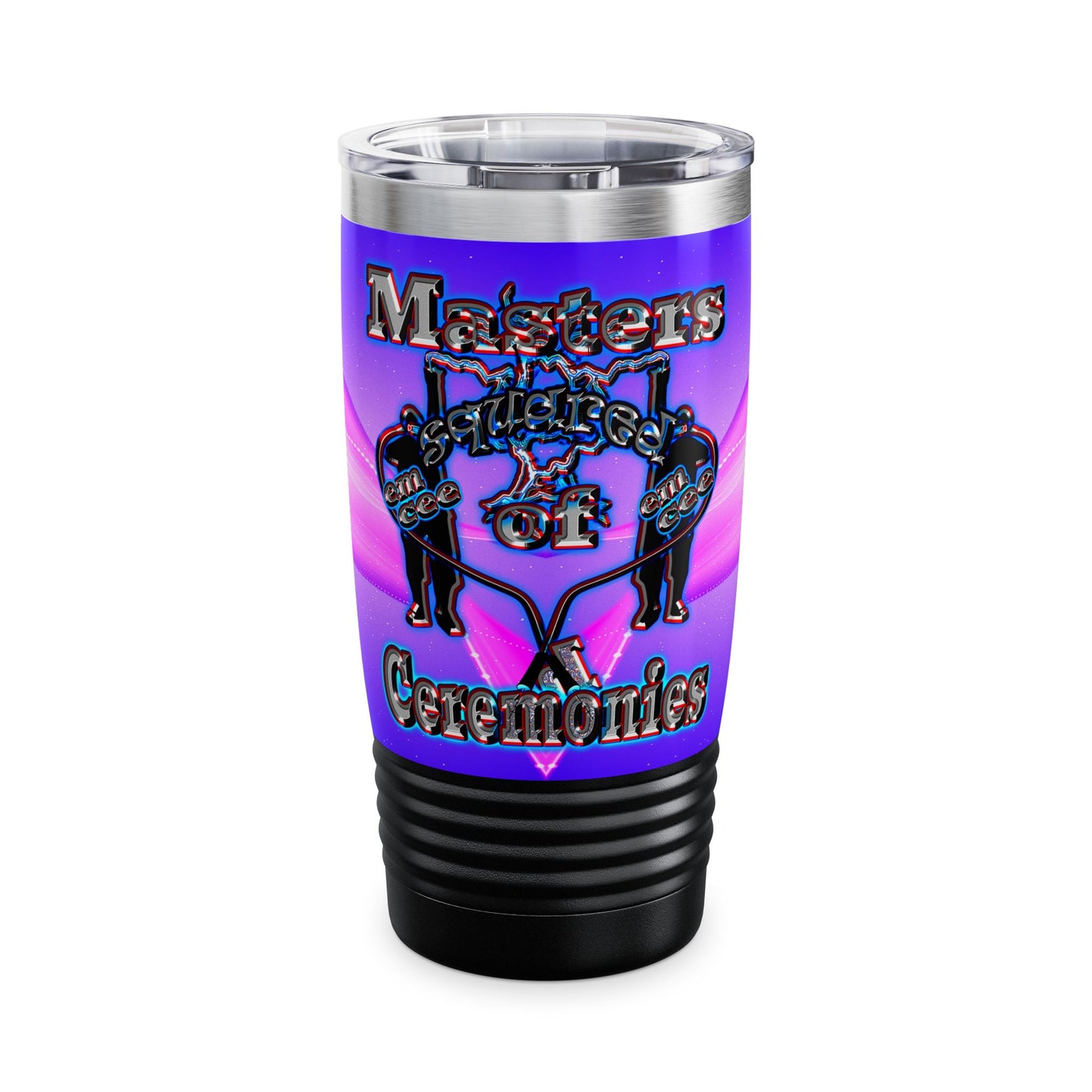 em cee squared - Ringneck Tumbler, 20oz (purple-pink wave)