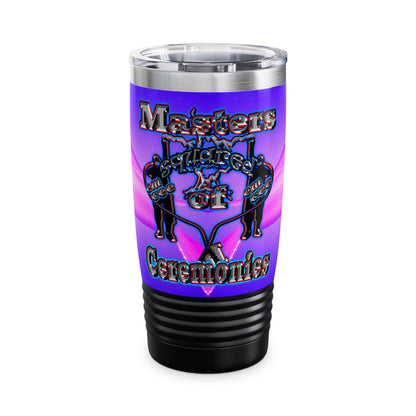 em cee squared - Ringneck Tumbler, 20oz (purple-pink wave)