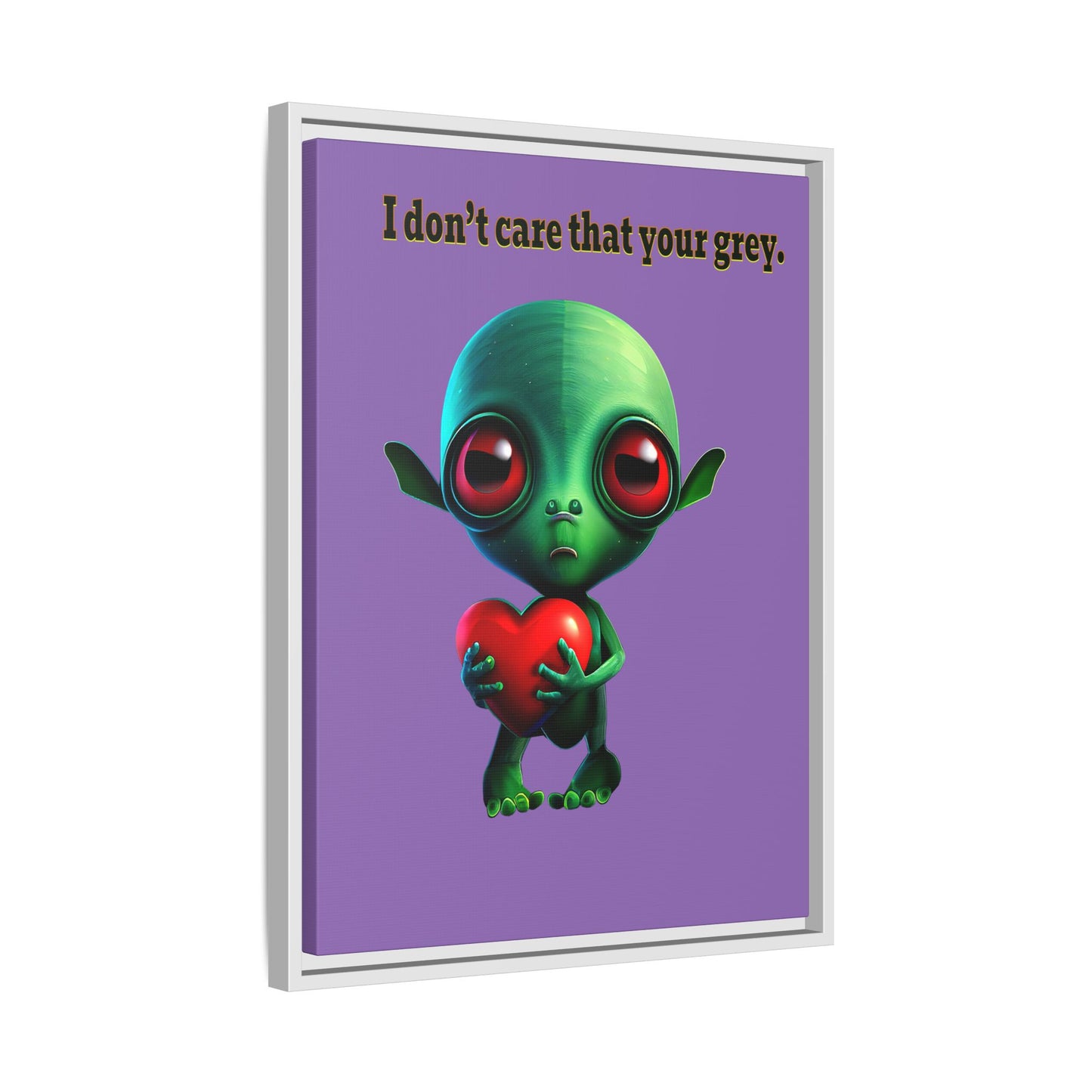 I don't care that your grey - framed canvas art (light purple)