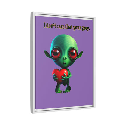 I don't care that your grey - framed canvas art (light purple)