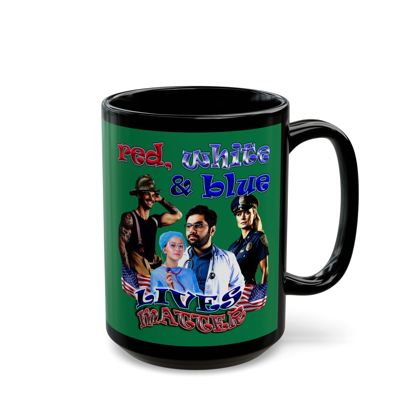 rw&b lives matter - Black Mug (dark green)