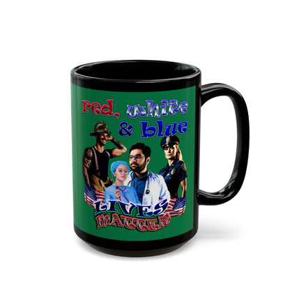 rw&b lives matter - Black Mug (dark green)