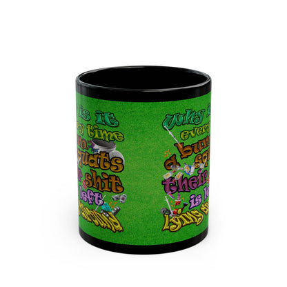 the bum's shit - Black Mug (green turf)