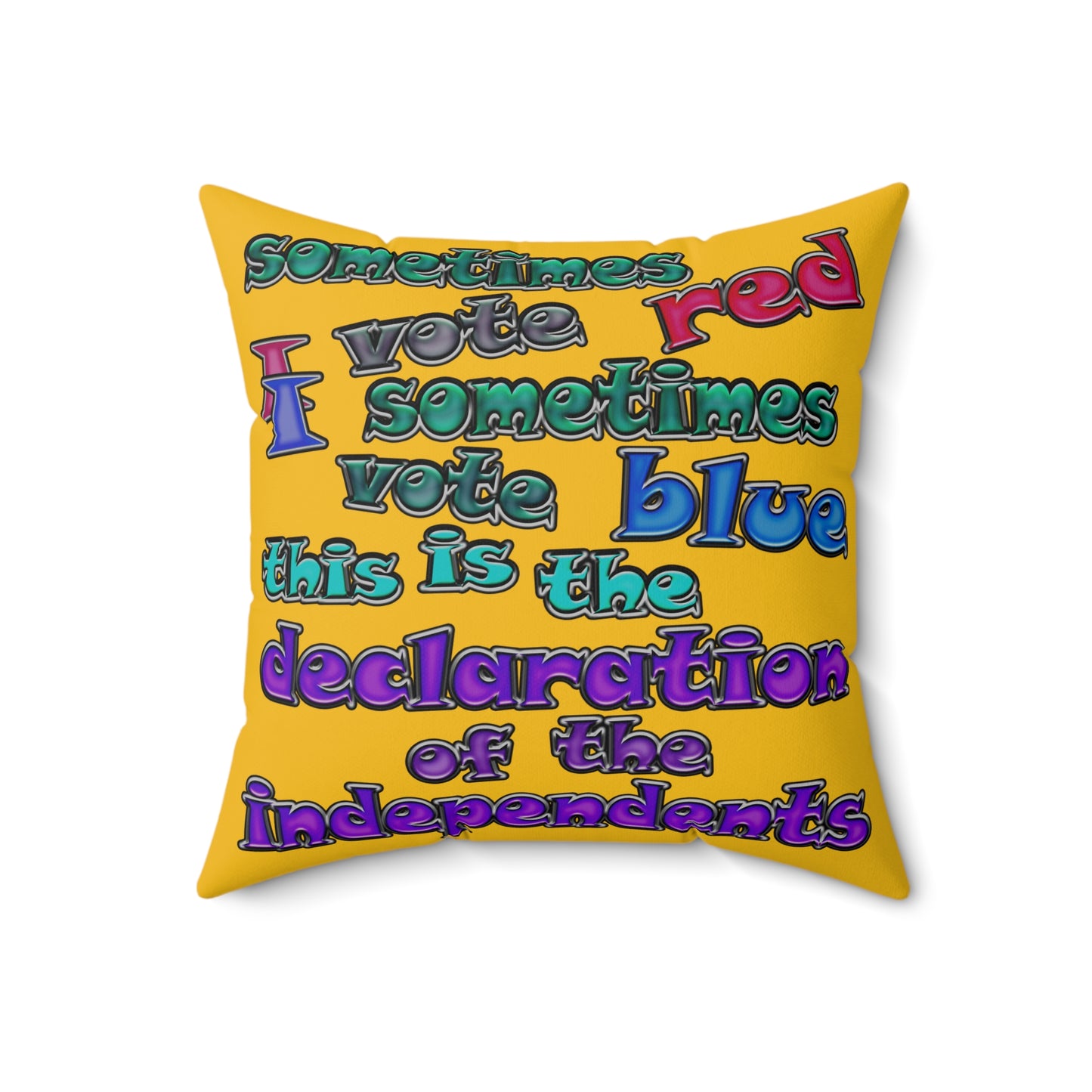 declaration of the independents - Spun Polyester Square Pillow - (yellow)