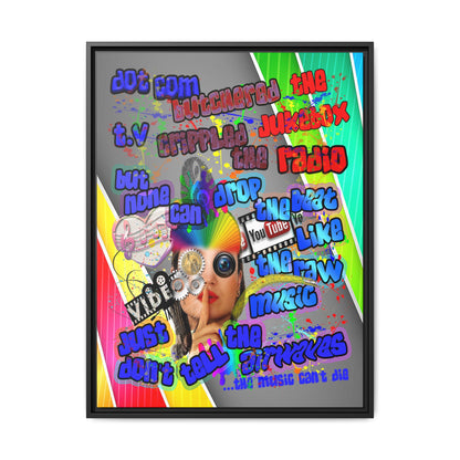drop the beat - framed canvas art (rainbow split)