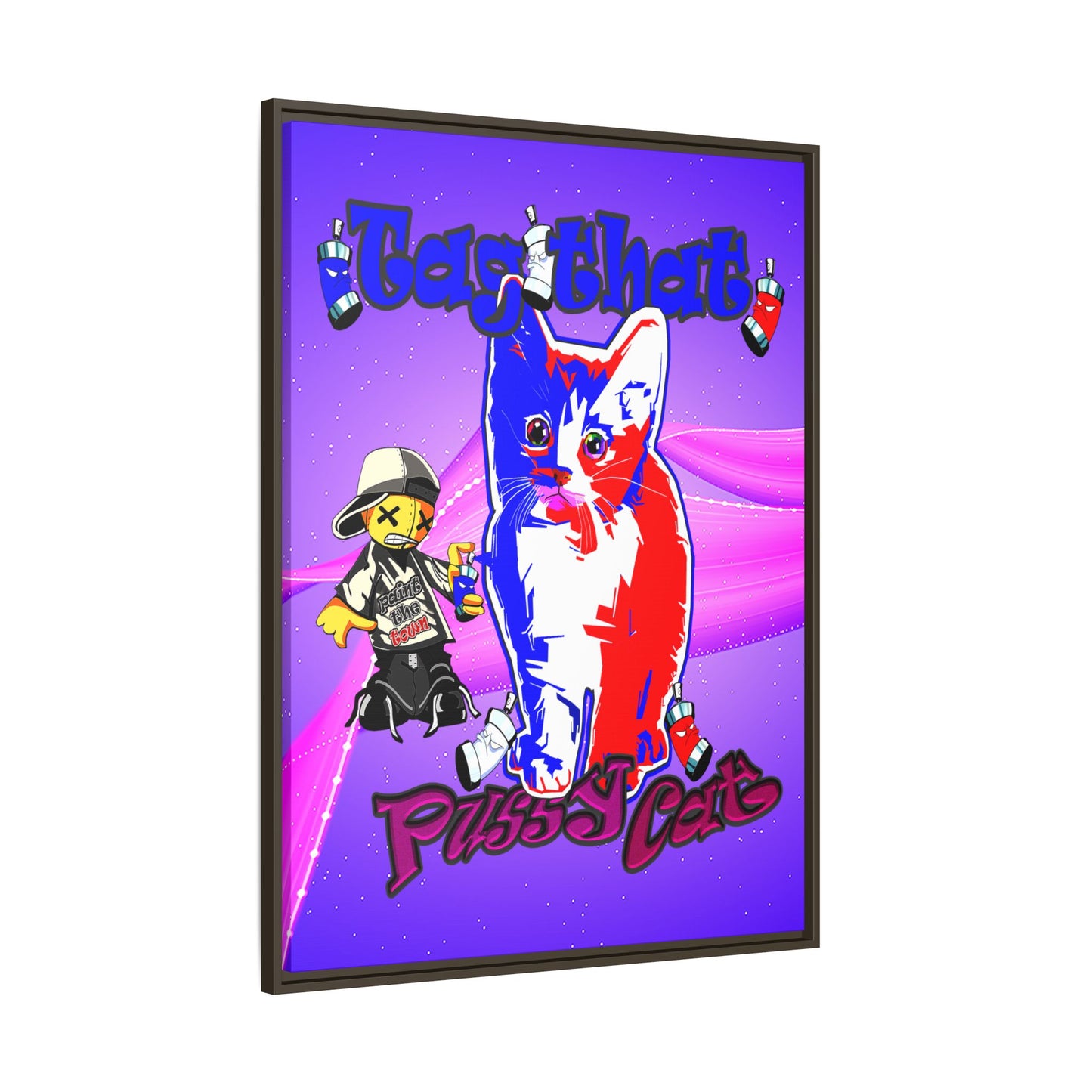 tag that - framed canvas art (purple-pink wave)