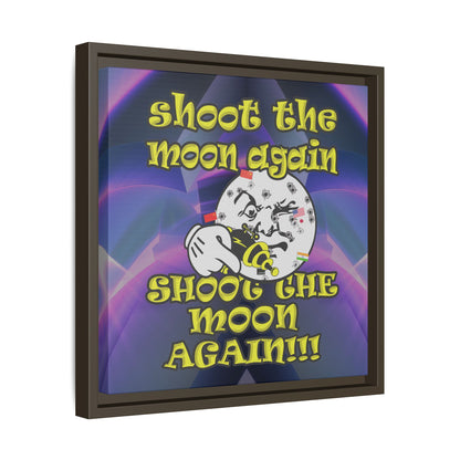 shoot the moon again - framed canvas art (grey-pink wave)