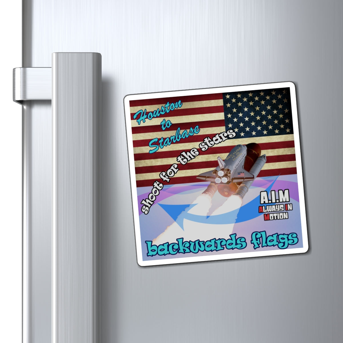 shoot for the stars - Magnets - (light blue-pink wave)