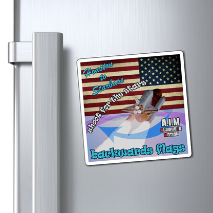 shoot for the stars - Magnets - (light blue-pink wave)