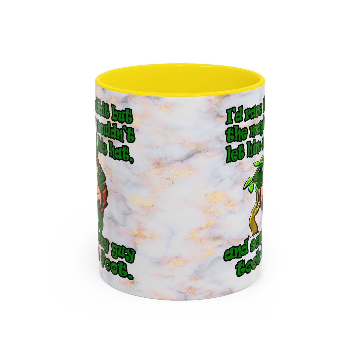 turtle race - Accent Mug (white marble)