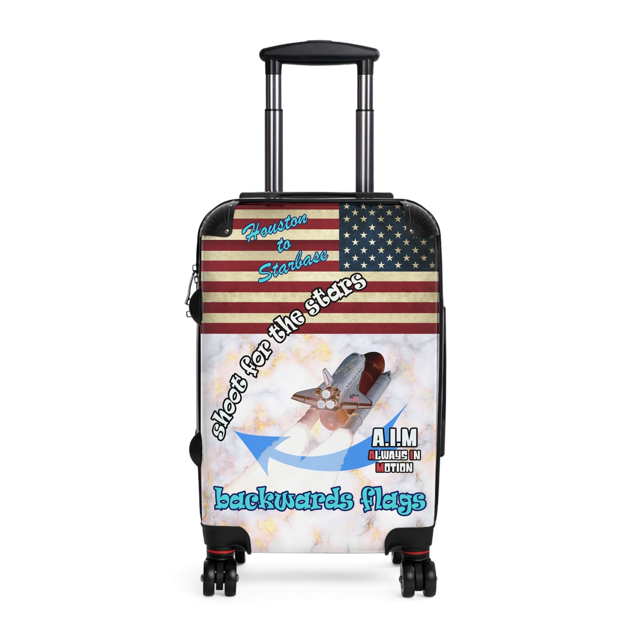 shoot for the stars - Suitcase (white marble)