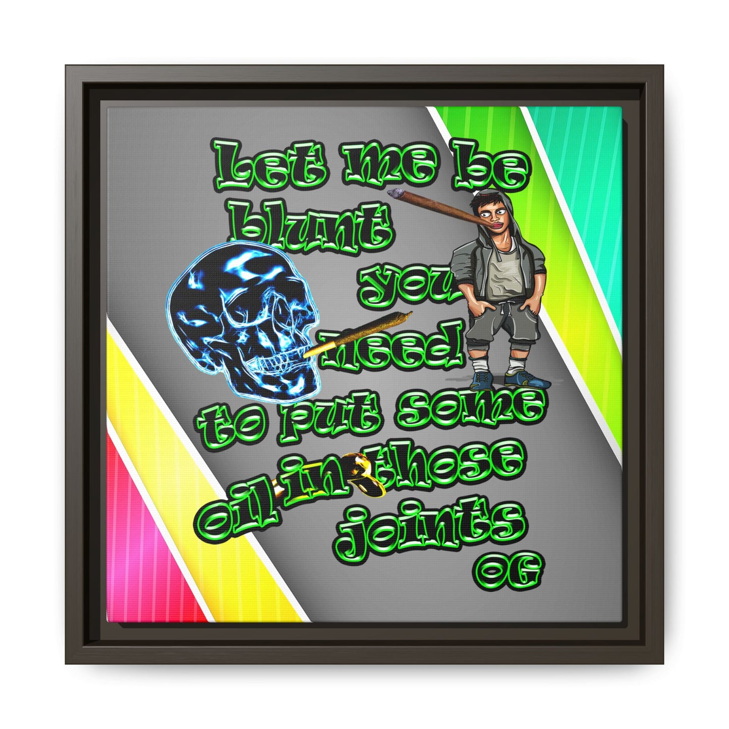 og - framed canvas art (rainbow split)
