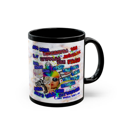 drop the beat - Black Mug (white marble)