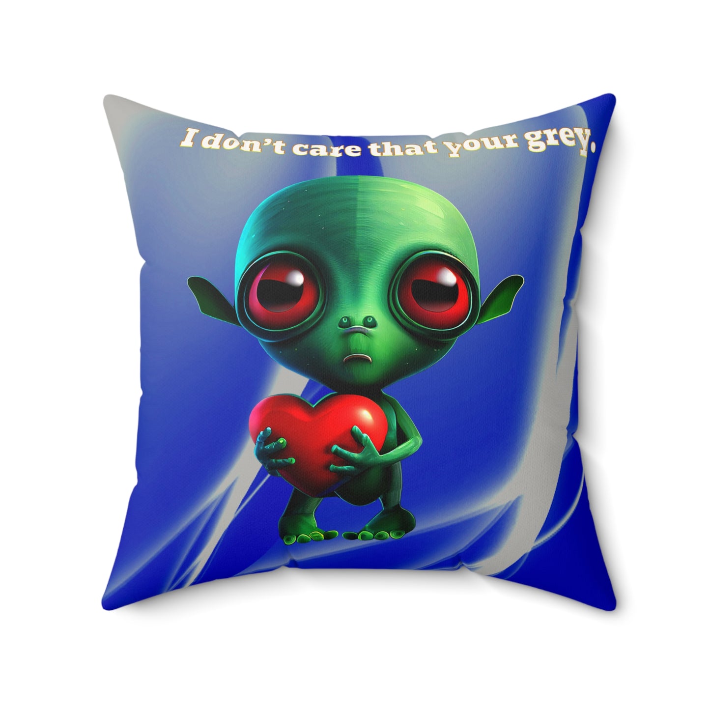 I don't care that your grey - Faux Suede Square Pillow - (blue-white wave)