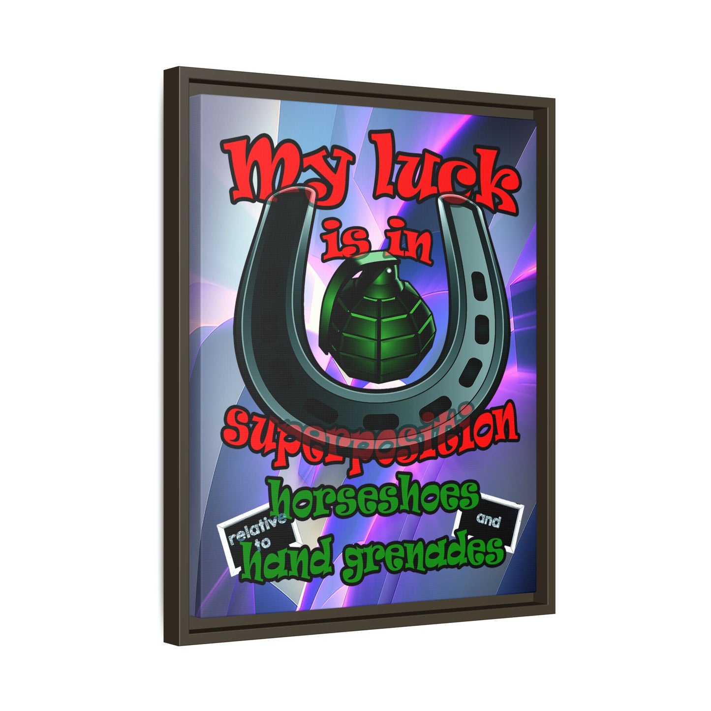my luck - framed canvas art (grey-pink wave)