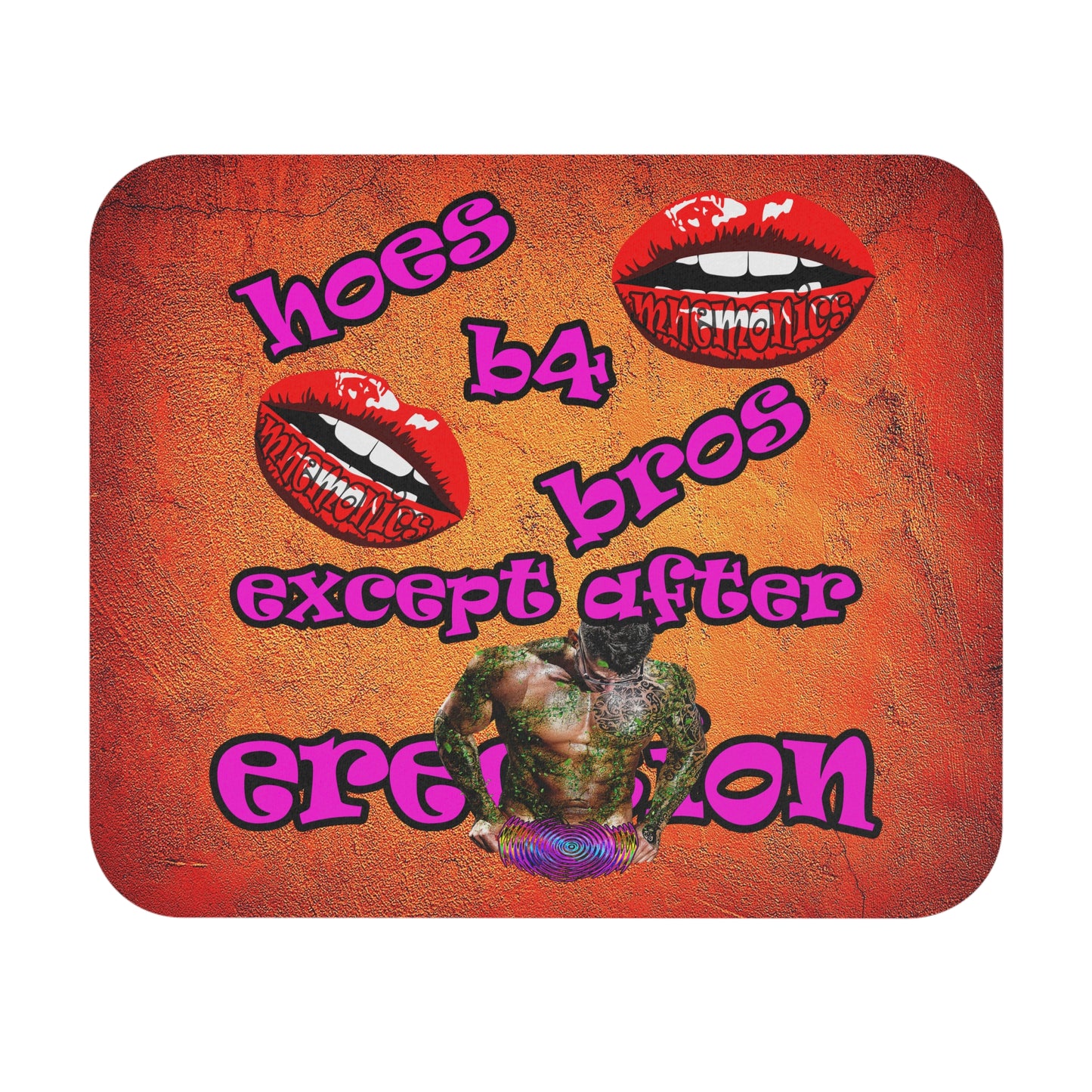 hoes b4 bros - Mouse Pad (Rectangle) (burnt orange)
