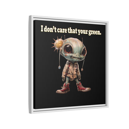 I don't care that your green - framed canvas art (black)